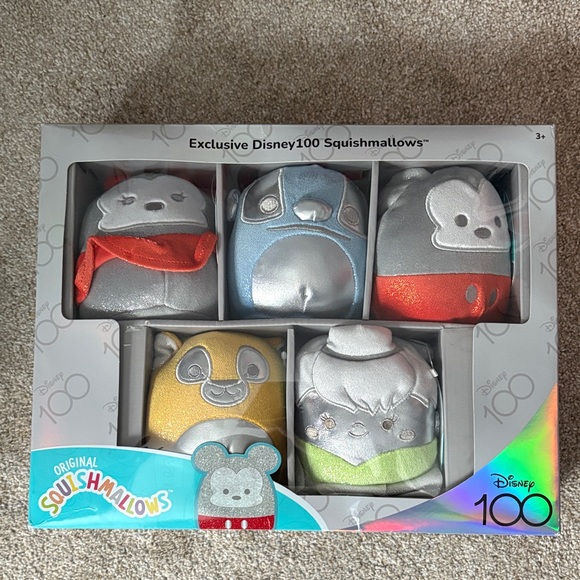 Disney 100 Years Squishmallows Set - Red Blue Gray Yellow